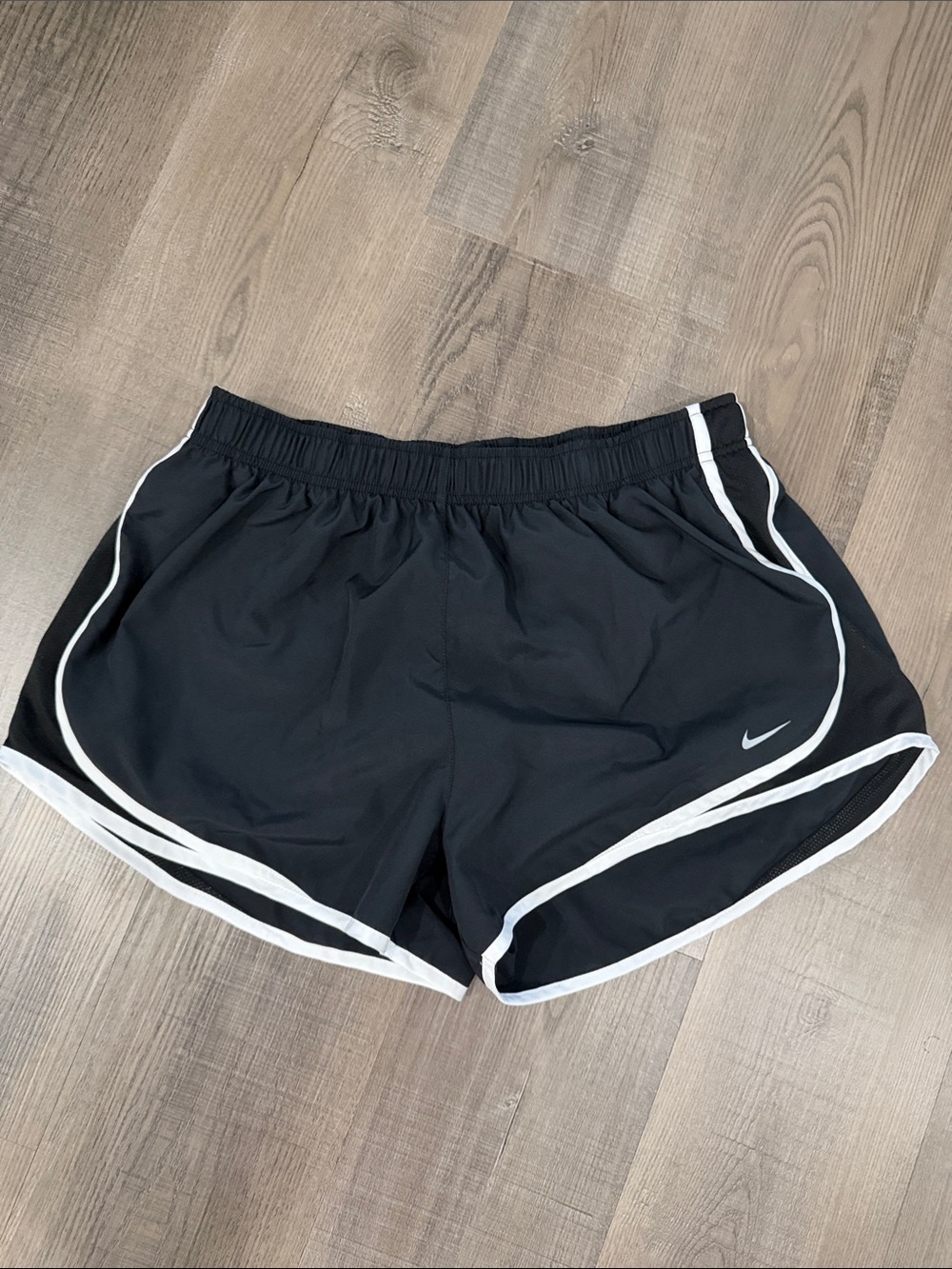 Nike Women’s Black Athletic Shorts with White Piping